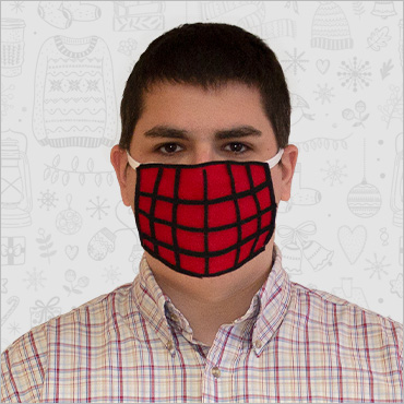 Sean McParland wearing his holiday face mask